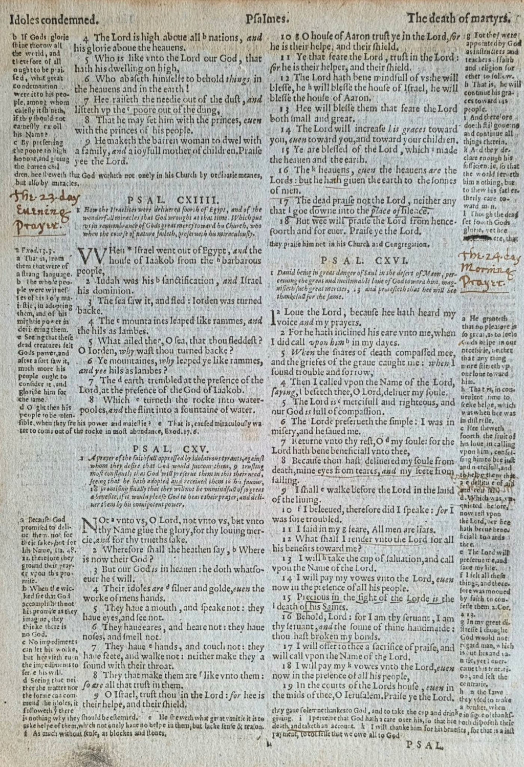 1560 Geneva Bible Leaf – Psalms (front)