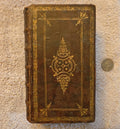 Old-tooled leather front cover of 1720 Dutch New Testament, Delft