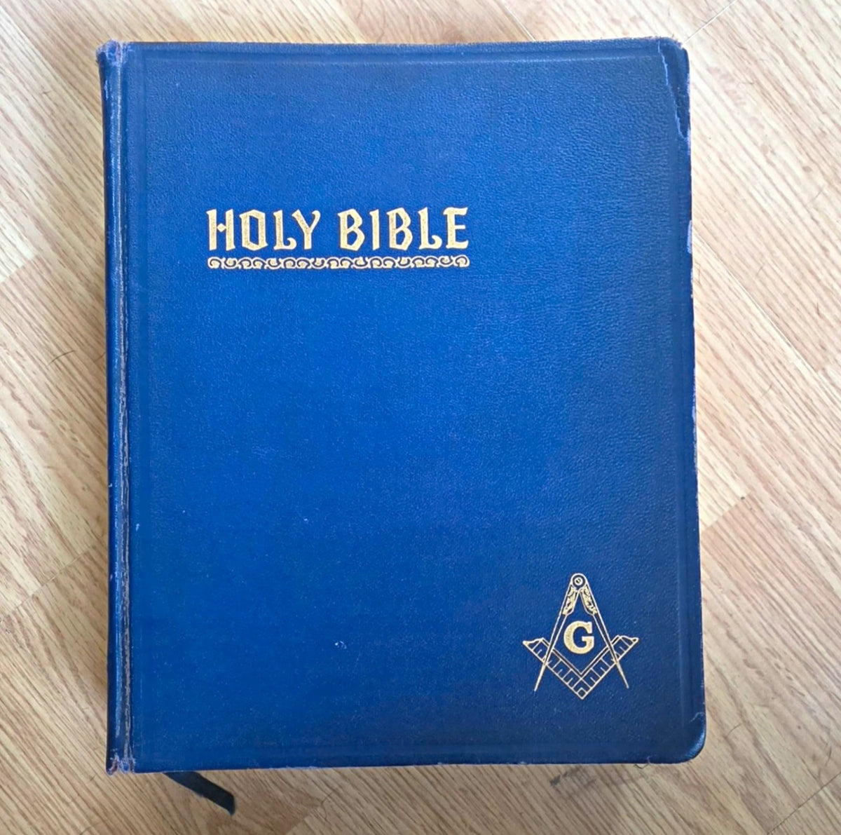 1955 John A. Hertel Masonic Holy Bible blue cover