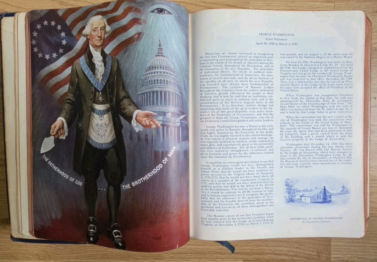 George Washington Freemasonry color illustration