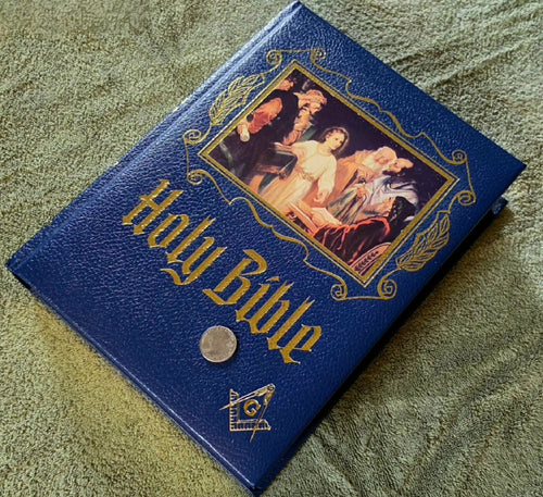1988 Masonic Heirloom Family Bible blue cover