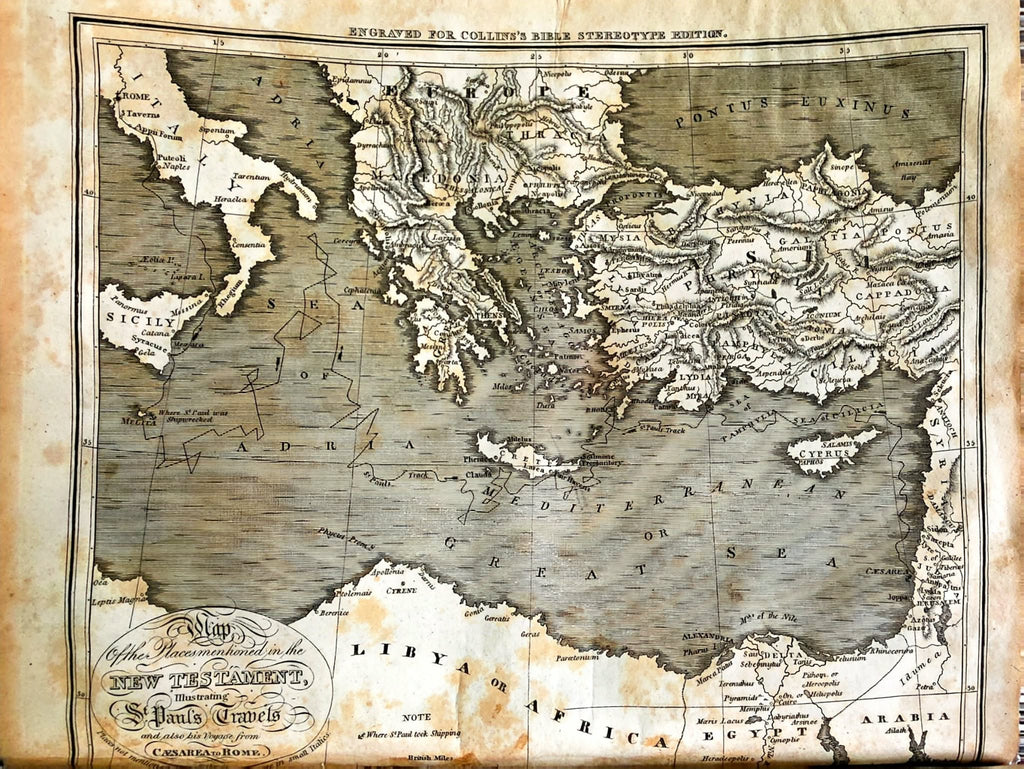 Map of the Places Mentioned in the New Testament – St. Paul's Travels (Digital Download)