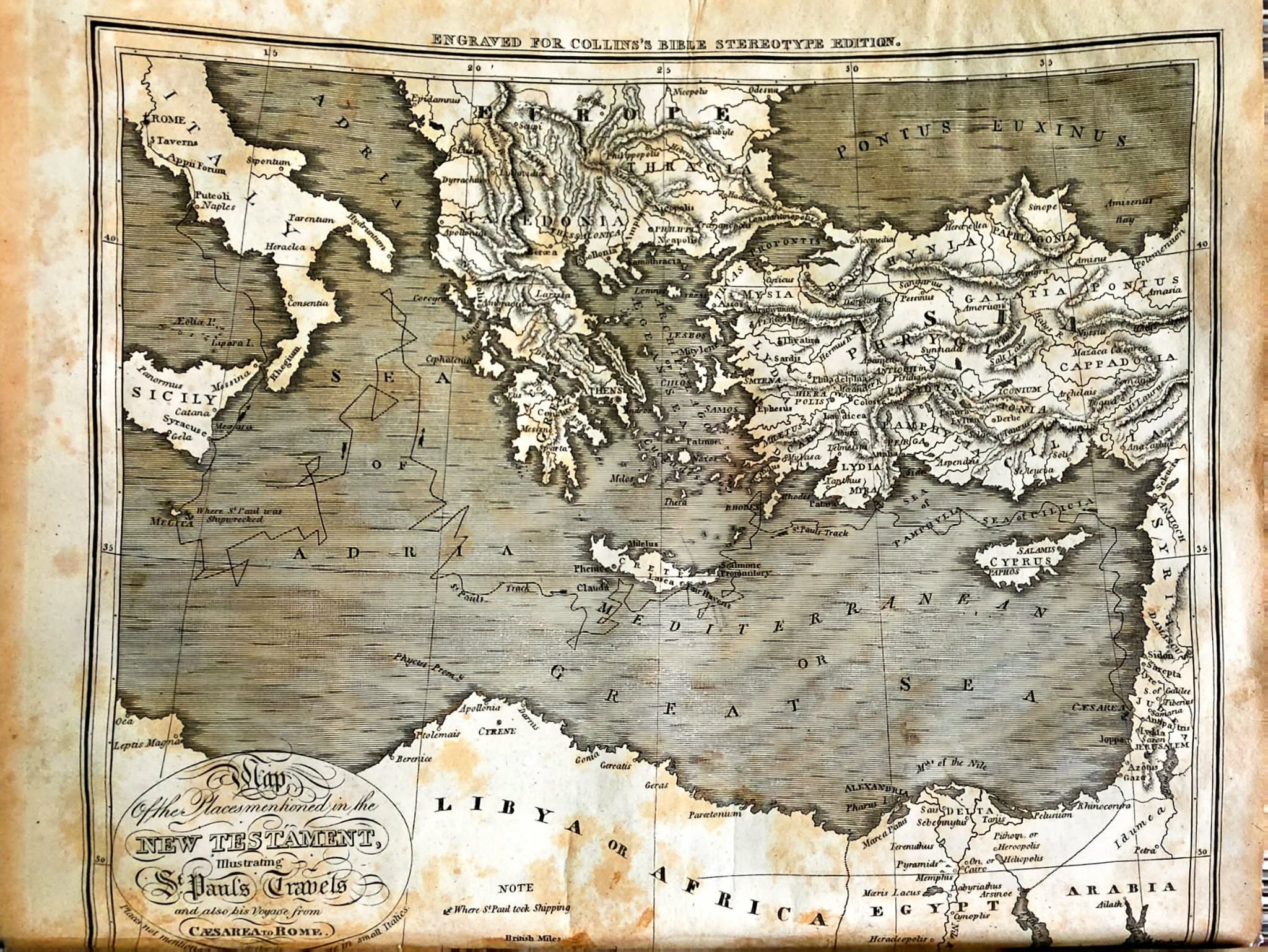 Map of the Places Mentioned in the New Testament – St. Paul's Travels (Digital Download)
