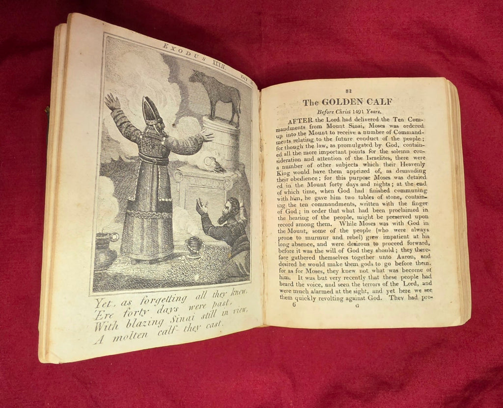 Scripture History Golden Calf chapter with engraved illustration