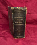 Antique Scripture History volume, worn leather spine with gilt title
