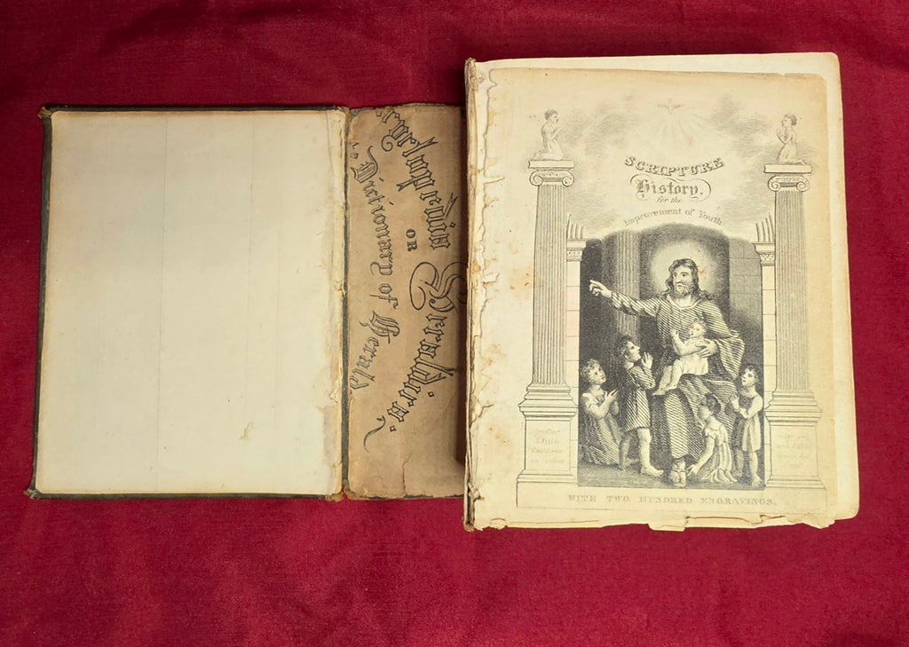 Engraved title page Scripture History for the Improvement of Youth with two hundred engravings